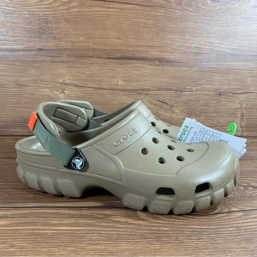 Crocs NWT Mens Offroad Sport All Terrain Clogs Sandals Tan